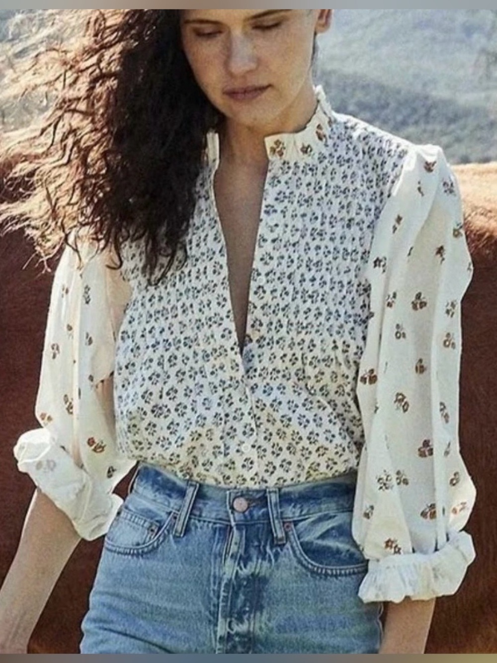 Doen Silene Top in Floral Meadow XL